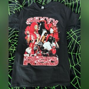 Sexyy Red Black Graphic Tee with Red Print
